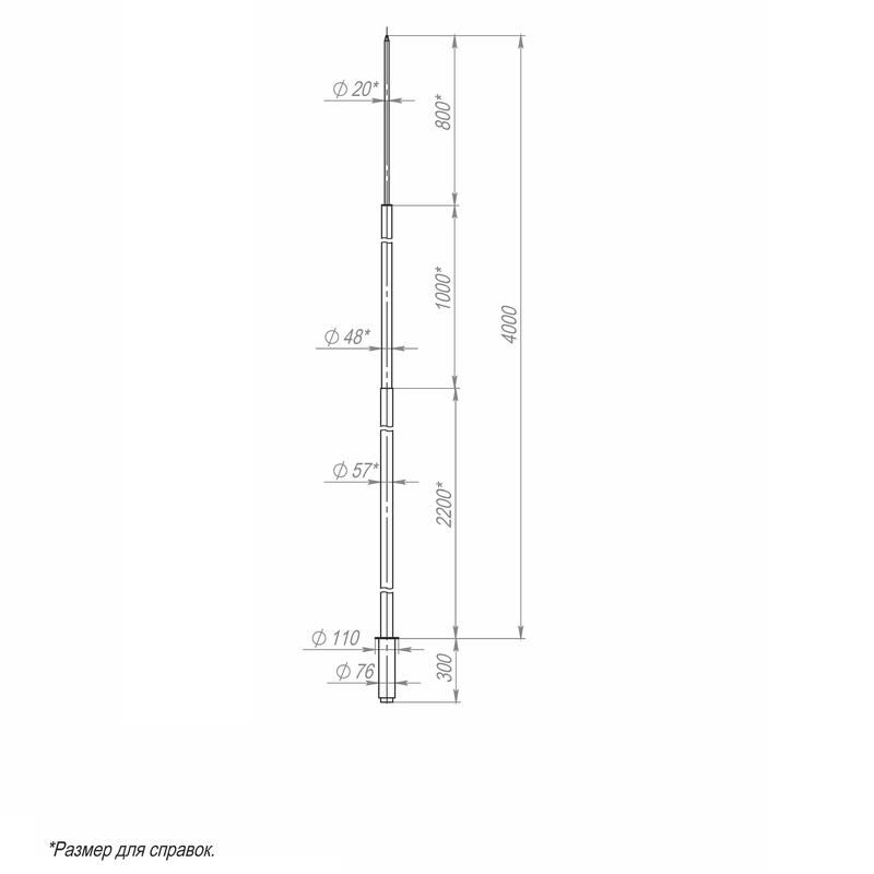 молниеотвод 4м-к110/76 оцинк. пересвет 00-004021 от BTSprom.by
