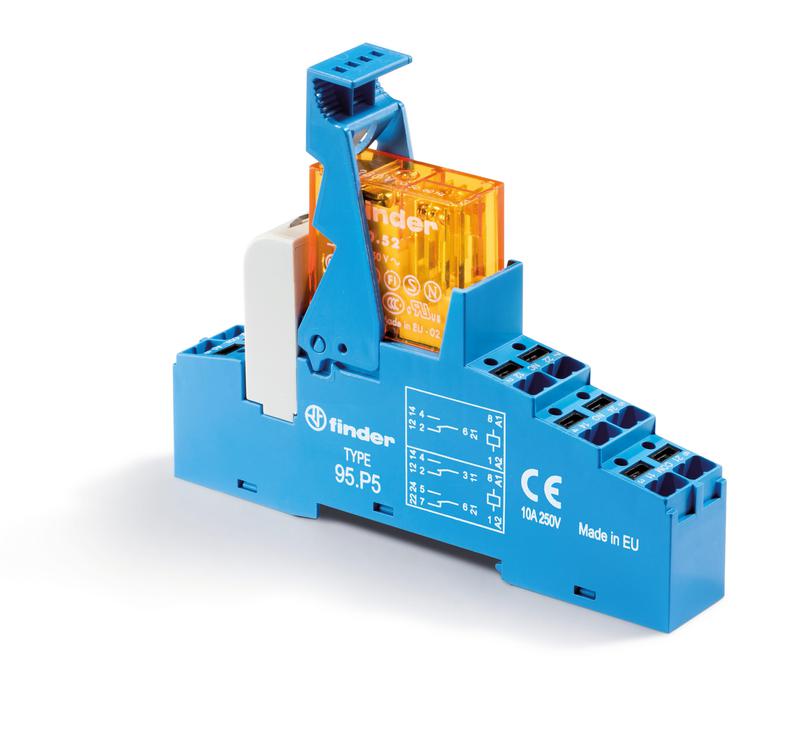 модуль интерфейсный (сборка 40.52.8.110.0000 + 99.02.0.230.98 + 95.p5sma) электромеханич. реле 2co 8а agni 110в ac ip20 безвинт. клеммы push-in металлич. клипса led + варистор finder 48p581100060sma от BTSprom.by