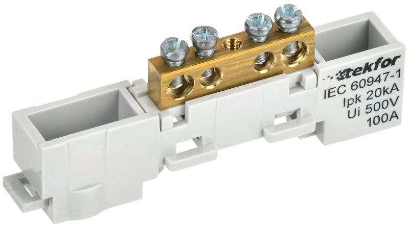 шина l "фаза" неизол. на универс. держ. 6х9-4-ср tekfor iek tf-nn10-04-dl-k03 от BTSprom.by