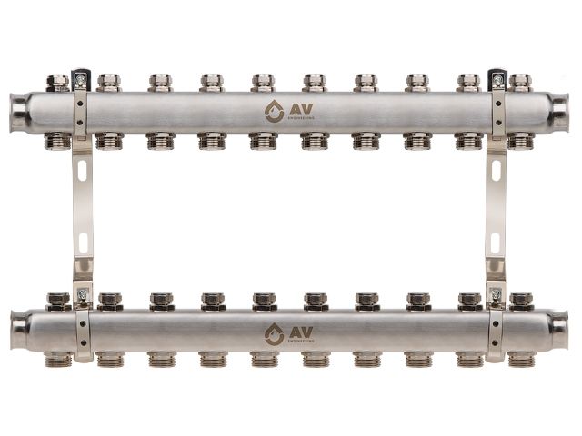 коллекторная группа ave162, 10 вых. av engineering (pro серия для отопления (радиаторы)) ave16200110 от BTSprom.by