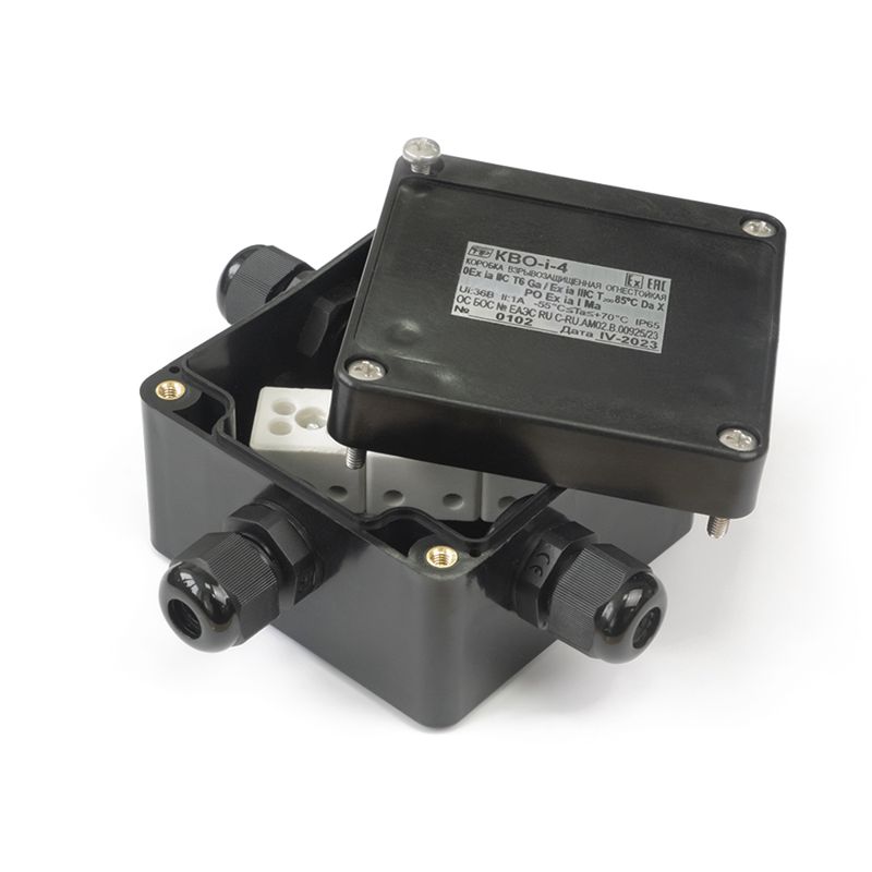 коробка огнестойкая взрывозащ. кво армамидная антистат. 2 ввода под углом 90град. 0.75-1.5кв.мм черн. спецприбор промрукав pr08.15605 от BTSprom.by