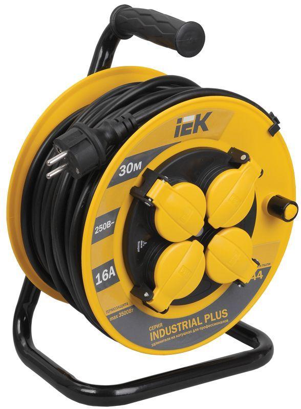 удлинитель на катушке 4х30м с заземл. 16а ip44 industrial plus ук30 3х1.5 термозащита iek wkp15-16-04-30-44 от BTSprom.by