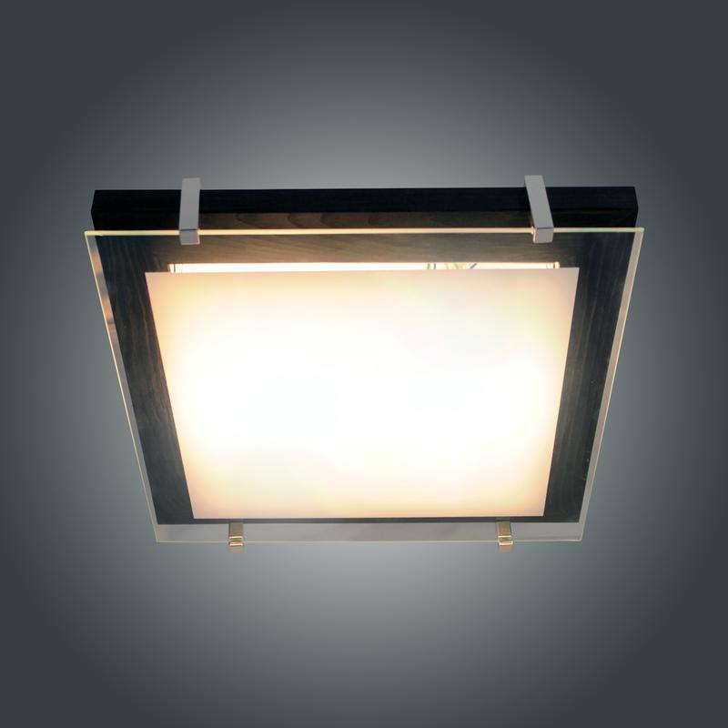  Светильник НПБ 09-2х40-001 "Полесье" 300х300 М94 бел. /корпус венге /держатель хром (инд. упак.) Элетех 1005205889 фото в каталоге от BTSprom.by