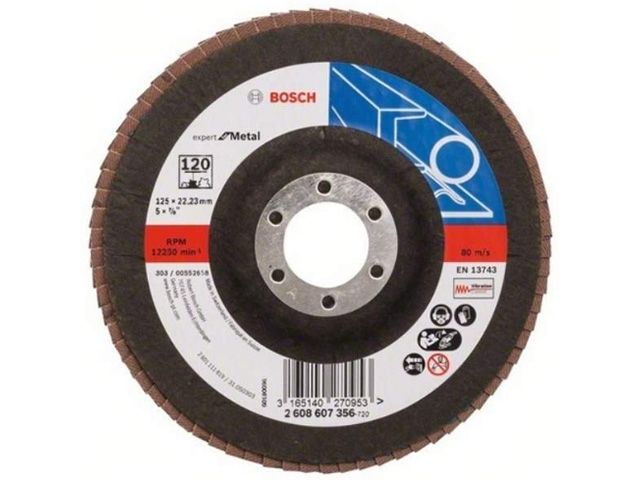 круг лепестковый 125х22.2 мм k120 плоский expert for metal bosch 2608607356 от BTSprom.by круг лепестковый 125х22.2 мм k120 плоский expert for metal bosch 2608607356 от BTSprom.by