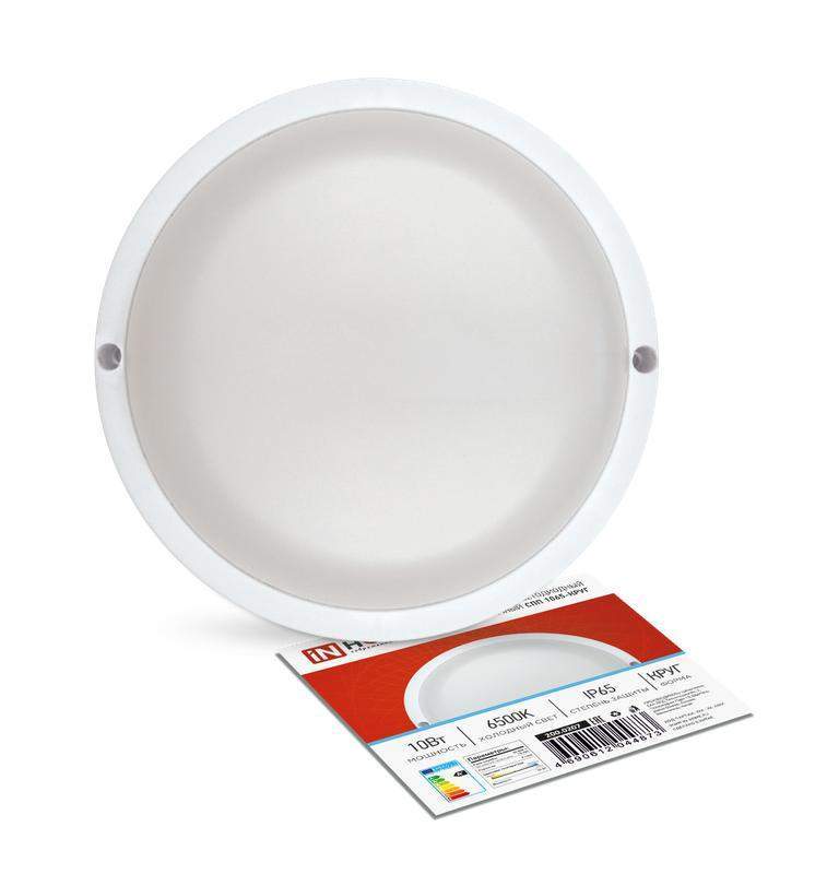 светильник светодиодный герметичный спп 1065-круг 10вт 6500к 900лм ip65 140мм in home 4690612044873 от BTSprom.by