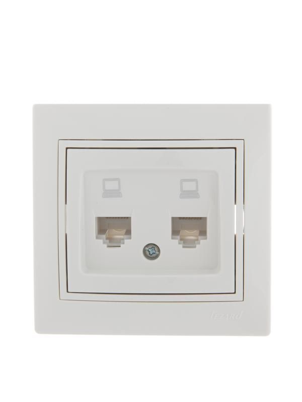 розетка компьютерная 2-м сп mira rj45 бел./бел. lezard 701-0202-141 от BTSprom.by