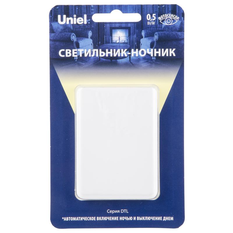 светильник-ночник dtl-320 прямоугольник/white/sensor с фотосенсором (день-ночь) бел. uniel ul-00007221 от BTSprom.by