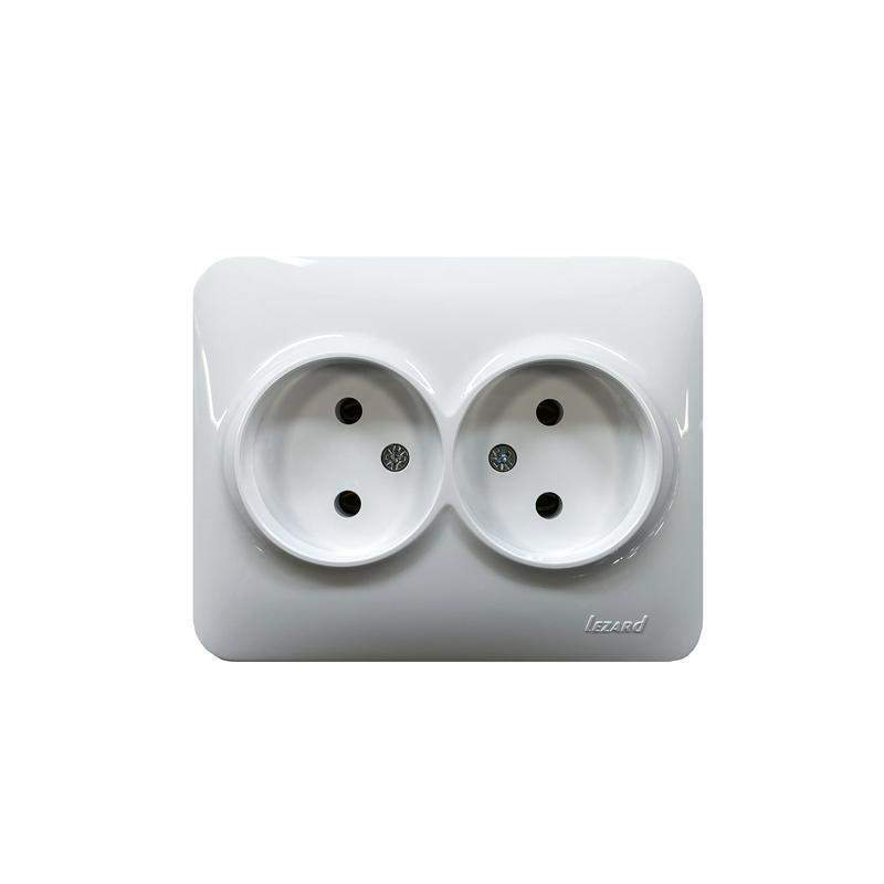  Розетка 2-м Karina Life без заземл. ПБТ бел. LEZARD 708-0200-128B фото в каталоге от BTSprom.by