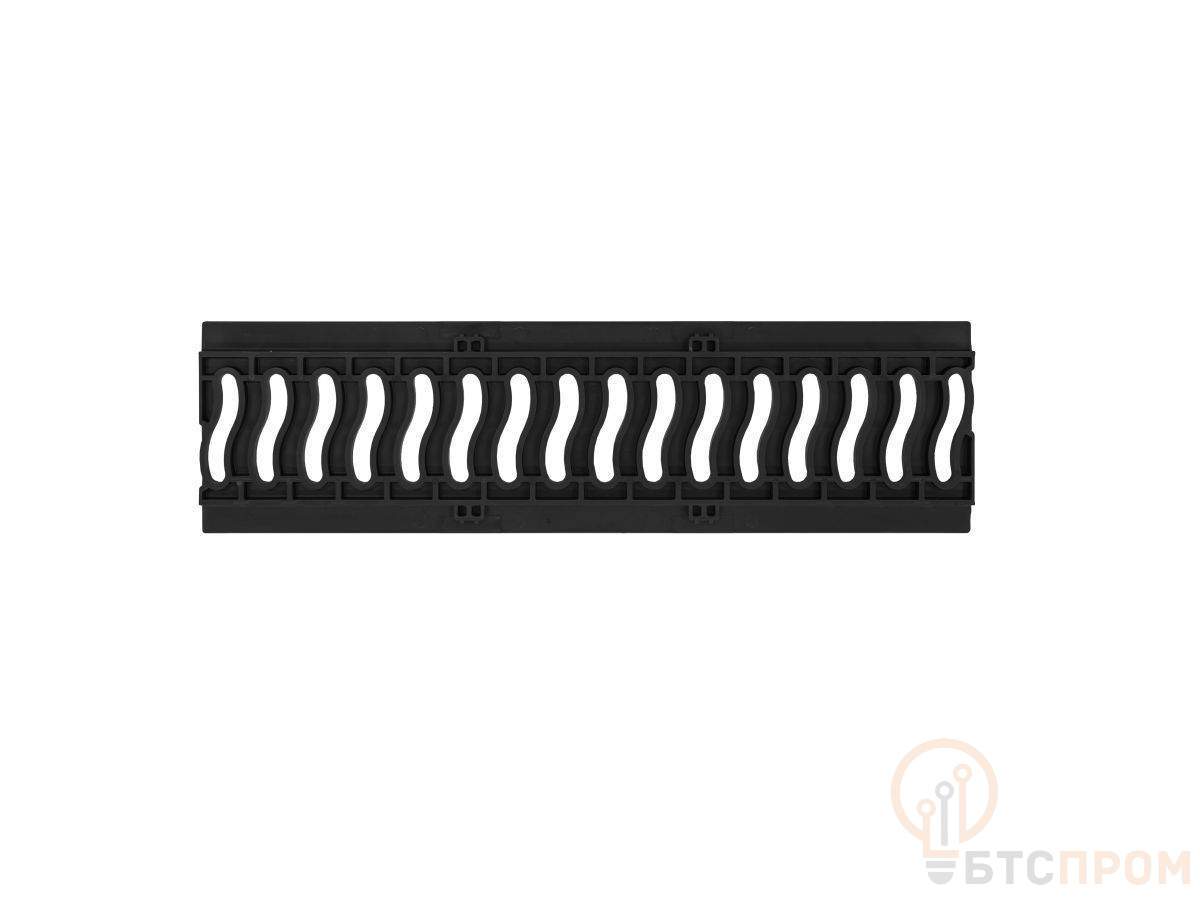  Решетка STANDART 100 пластиковая Волна (черный), Ecoteck, РБ фото в каталоге от BTSprom.by