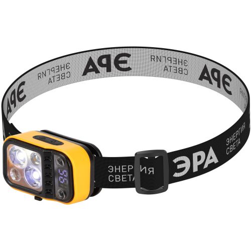 фонарь светодиодный налобный рабочий ga-813 "практик" аккумуляторный 3+3вт сенсорное управление дисплей 4 режима эра б0069576 от BTSprom.by