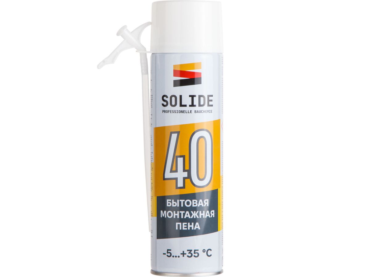 пена монтажная бытовая всесезонная solide foam 40 (500мл) sl-37025-1 от BTSprom.by