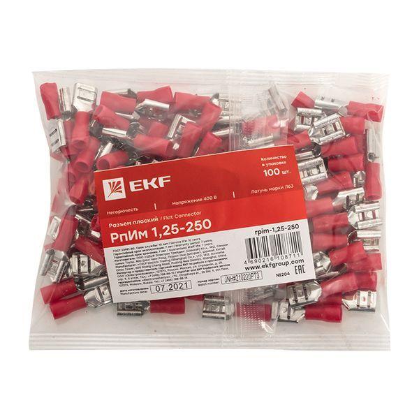  Разъем плоский РпИм 1.25-250 (уп.100шт) EKF rpim-1.25-250 фото в каталоге от BTSprom.by