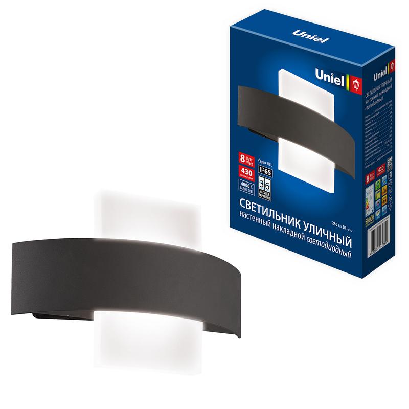 светильник светодиодный ulu-s32a-8вт/4000к ip65 black уличный архитектурный накладной корпус черн. uniel ul-00009348 от BTSprom.by