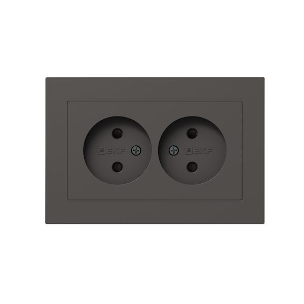 розетка 2-м сп эпика 16а без заземл. защ. шторки с рамкой механизм мокко ekf up1-som-201 от BTSprom.by