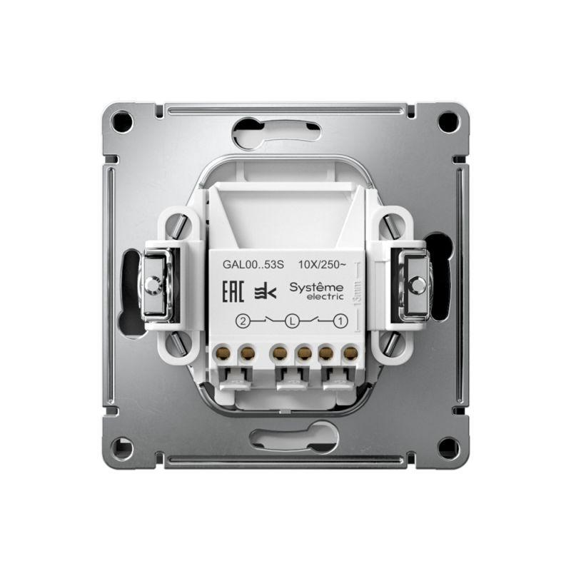  Выключатель 2-кл. ArtGallery (сх. 5а) 10AX с подсветкой быстрозажим. клем. механизм карбон SE GAL001053S фото в каталоге от BTSprom.by