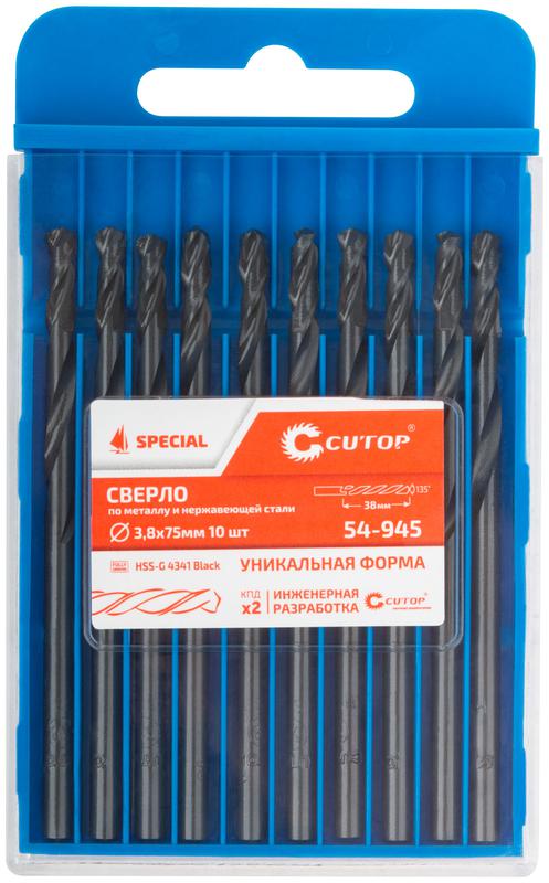  Сверло по металлу Special HSS-G 3.8х75/38мм (уп.10шт) Cutop 54-945 фото в каталоге от BTSprom.by