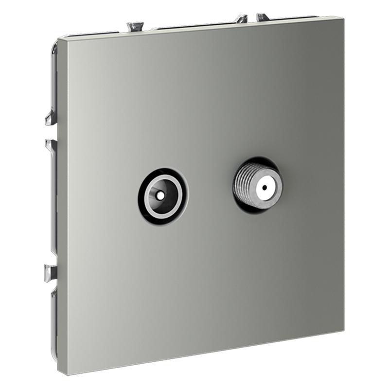  Розетка телевизионная оконечная TV + SAT 2-м СП S70 механизм сталь Voltum VLS060405 фото в каталоге от BTSprom.by