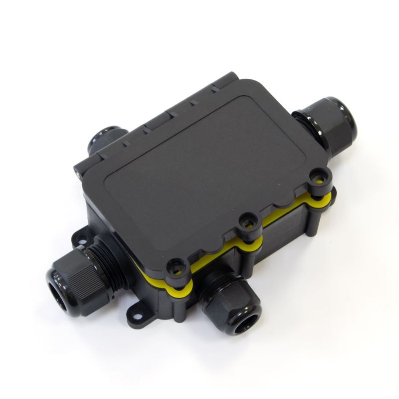 коробка распределительная оп 131х95х37 4-вводная ip68 па66 40а 450в d3.5-12мм с откидной крышкой черн. промрукав pr08.13153 от BTSprom.by