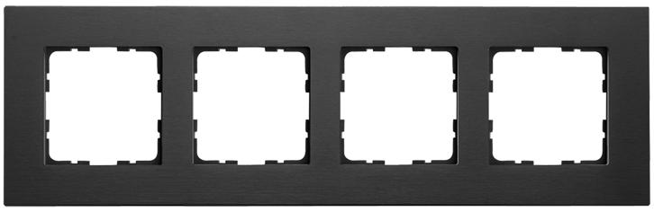 рамка 4-м g-metal метал. алюм. черн. black jasmart g1004ab от BTSprom.by