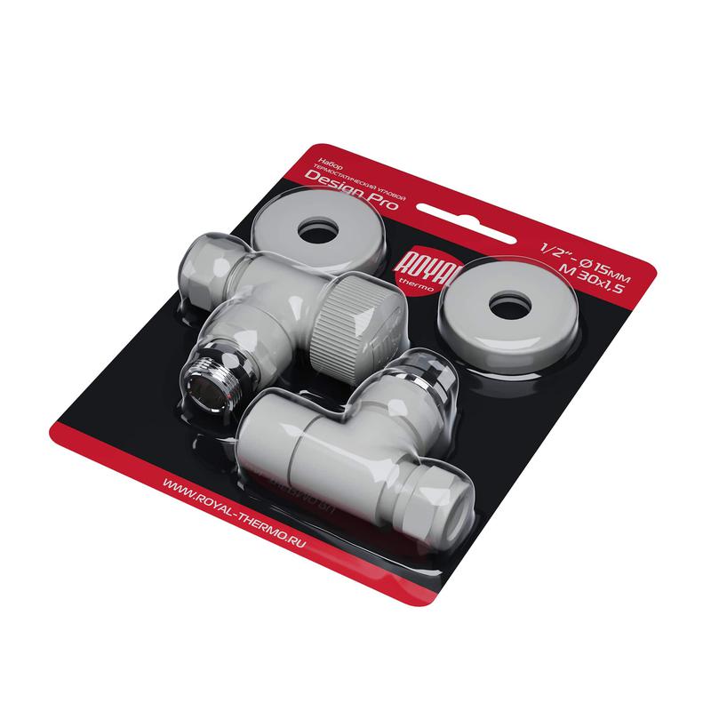  Набор термостатический угловой Design Pro 15мм М30х1.5 бел. Royal Thermo НС-1646648 фото в каталоге от BTSprom.by