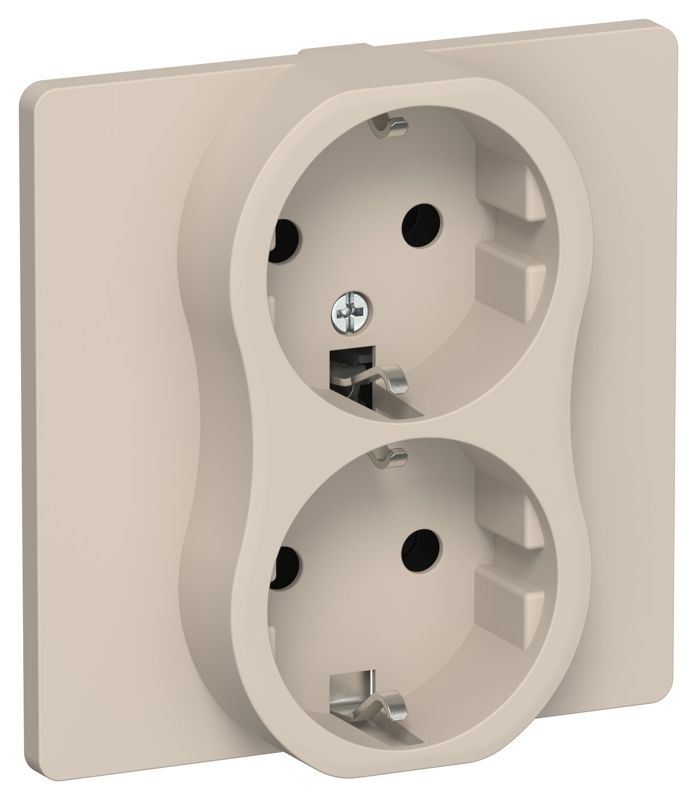 розетка 2-м сп flite рс12-1-к-флл 16а с заземл. без защ. шторок безвинтовое крепление в сборе механизм льняной iek fi-r21c-16-1-k88 от BTSprom.by