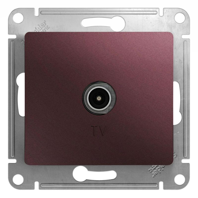 розетка телевизионная оконечная tv glossa 1дб механизм баклажан. se gsl001191 от BTSprom.by