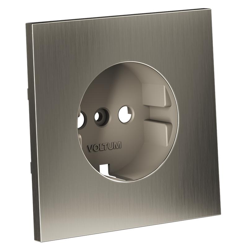 накладка для розетки с заземлением s70 metal никель voltum vlsm000611 от BTSprom.by