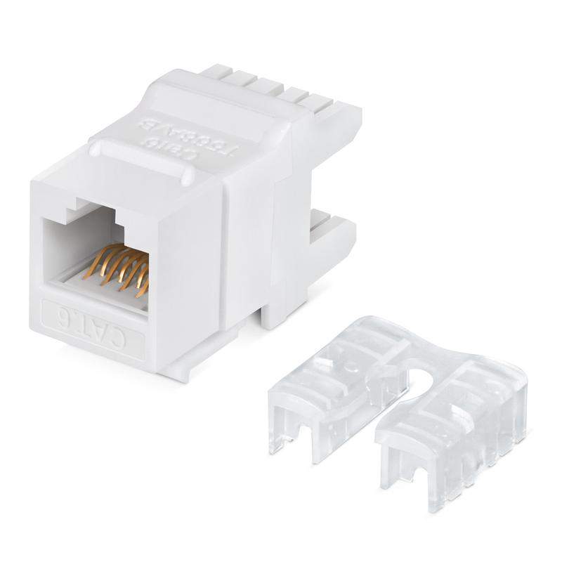 вставка keystone jack rj45 (8p8c) 180град. кат.6 dual idc (110&krone type) бел. cabeus 7961c от BTSprom.by