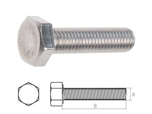 болт м10х30 шестигр., нерж.сталь (а2), din 933 (100 шт в карт. уп.) (starfix) 0933210-30 от BTSprom.by