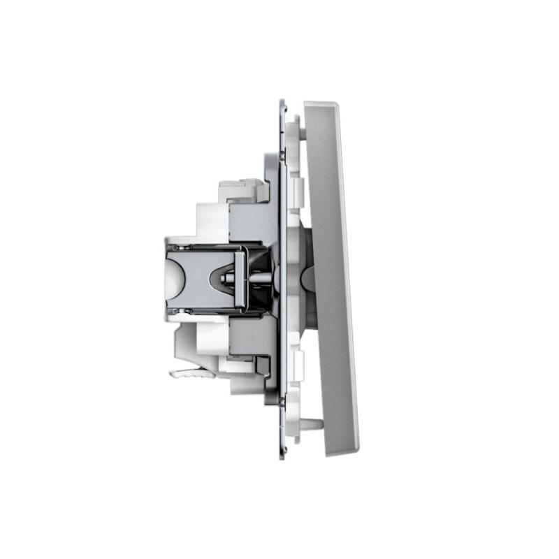  Выключатель кнопочный 1-кл. ArtGallery быстрозажим. клем. механизм сталь SE GAL000915S фото в каталоге от BTSprom.by