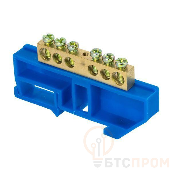 Шина нулевая N 8х12 6 отверстий синий изолятор на DIN-рейку латунь розн. стикер PROxima EKF sn0-125-6-d-r фото в каталоге от BTSprom.by  Шина нулевая N 8х12 6 отверстий синий изолятор на DIN-рейку латунь розн. стикер PROxima EKF sn0-125-6-d-r фото в каталоге от BTSprom.by