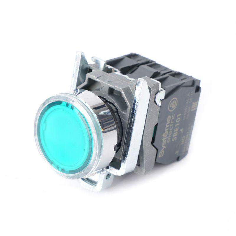 кнопка модульная sb4 с подсветкой в сборе 22мм металл 230-240вac 1но+1нз зел. se sb4bw33m5 от BTSprom.by