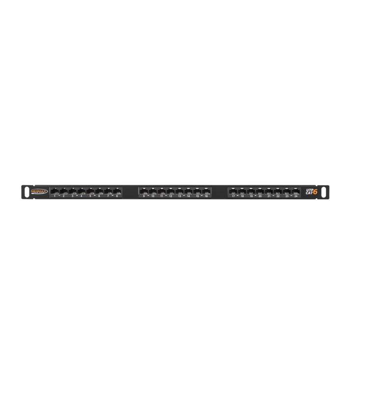 патч-панель 19дюйм 0.5u 24 порта кат.6 (класс e) 250мгц rj45/8p8c 110/krone t568a/b неэкран. с органайзером черн. nikomax nmc-rp24ue2-hu-bk от BTSprom.by