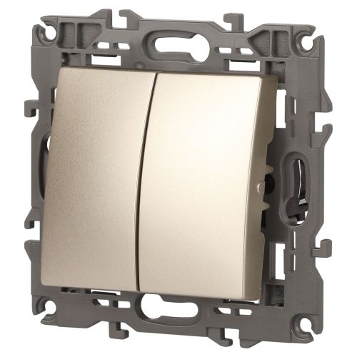  Выключатель 2-кл. СП Elegance 14-1104-04 10А IP20 250В 10AX механизм шампань Эра Б0034233 фото в каталоге от BTSprom.by