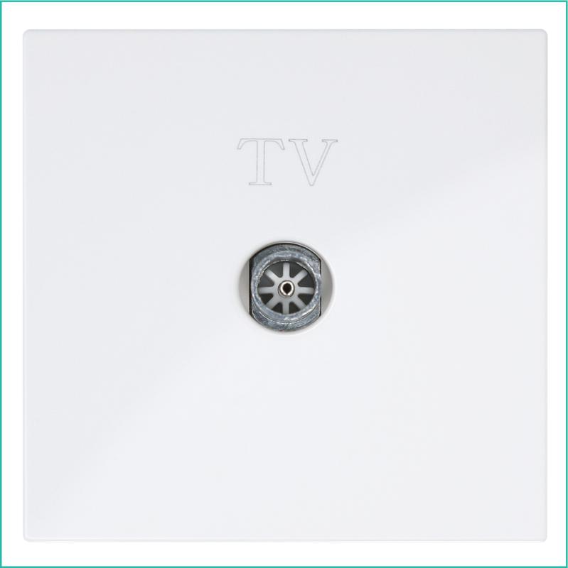 розетка телевизионная оконечная tv 1-м сп fd ф9.5мм с накладкой механизм бел. глянцевый jasmart fd6001w от BTSprom.by