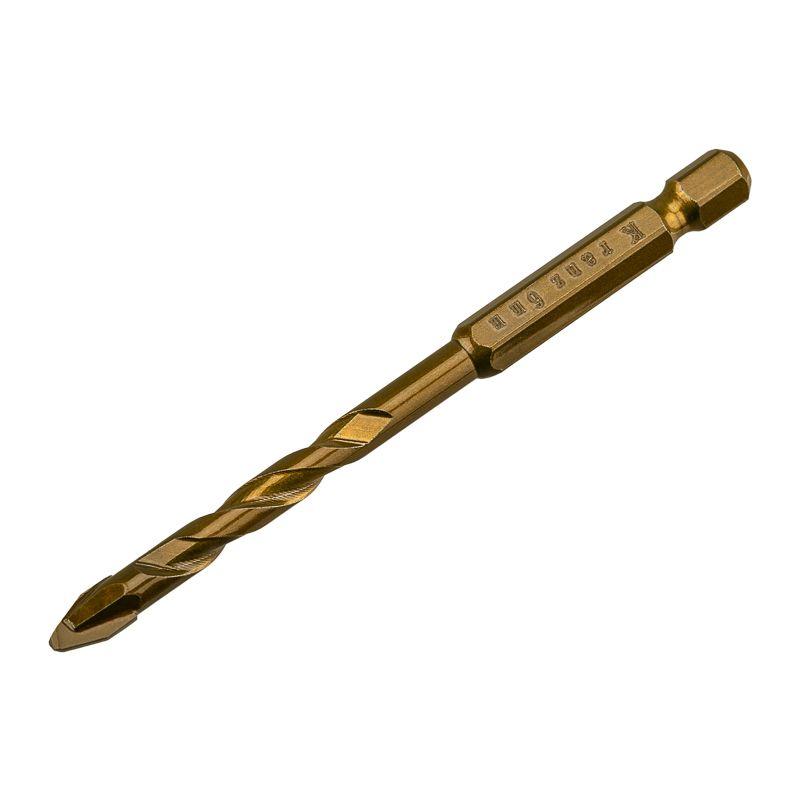 сверло по стеклу и керамике 6мм сухое сверление шестигранный хвостовик kranz kr-91-0766 от BTSprom.by