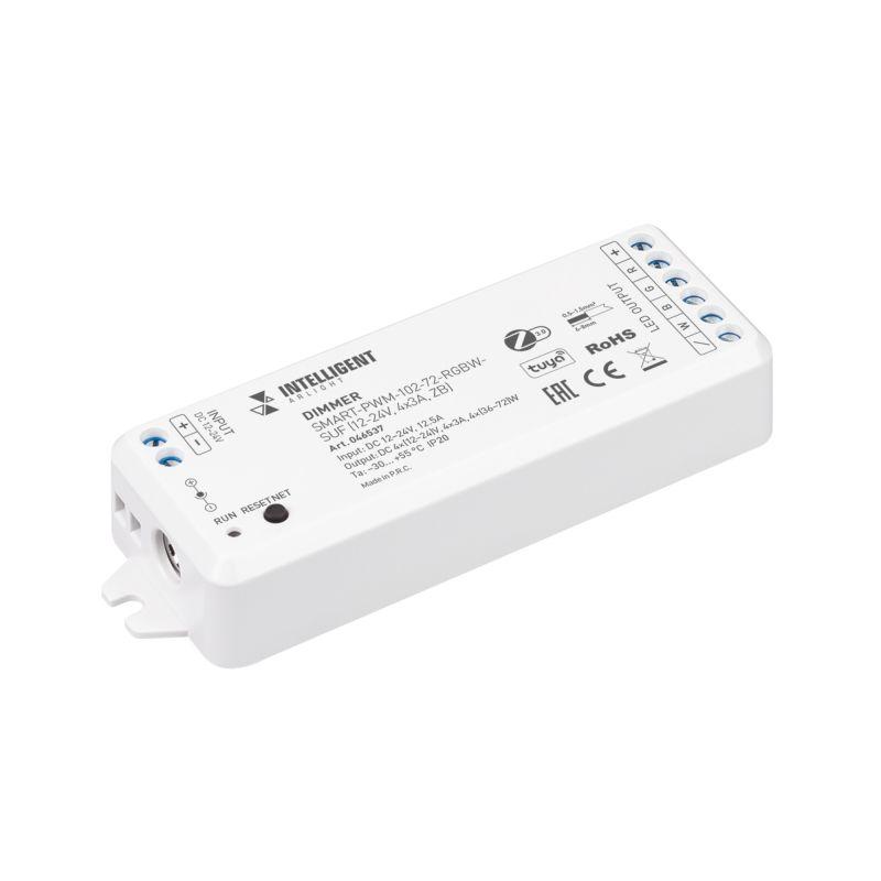 диммер smart-pwm-102-72-rgbw-suf 12-24в 4х3а zb пластик intelligent arlight 046537 от BTSprom.by