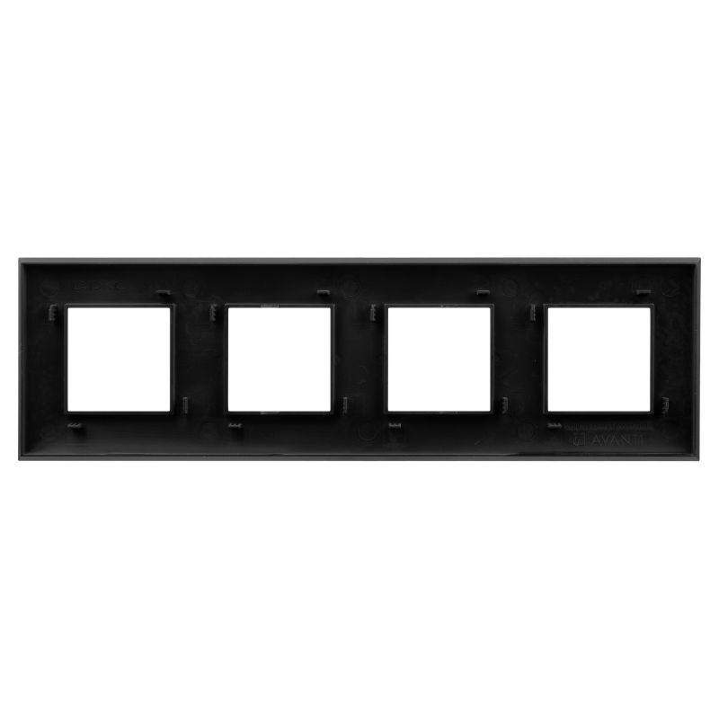  Рамка 4-м 8мод. Avanti "Черный матовый" DKC 4412908 фото в каталоге от BTSprom.by