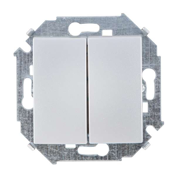 выключатель 2-кл. сп simon 15 10а ip20 винтов. зажим механизм алюм. simon 1591398-033 от BTSprom.by