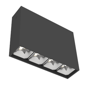 светильник светодиодный dl-box reflect multi 1х4 14вт 3000к 150х40х115 накладной 35град.х75град. ral9005 черн. муар диммер dali varton v1-r0-90252-20d23-2001430 от BTSprom.by