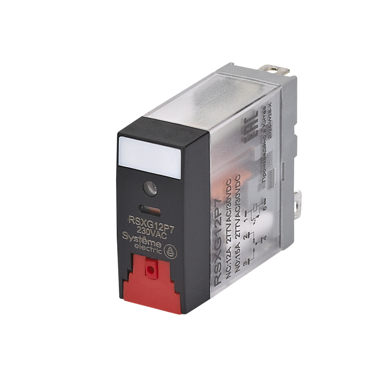 реле 12а 1перекл. 230в ac тест кнопка led se rsxg12p7 от BTSprom.by
