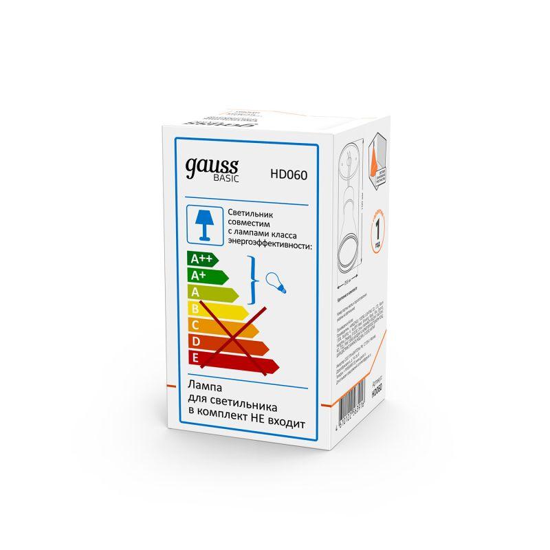  Светильник Basic накладной под лампу GU10 бел. GAUSS HD060 фото в каталоге от BTSprom.by