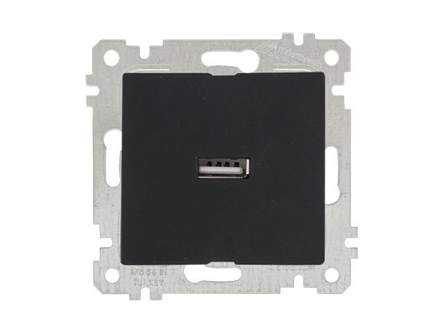 розетка 1-ая usb (скрытая, без рамки) черная, rita, mutlusan (usb-зарядка, 5v-2.1a) 2200 448 0184 от BTSprom.by