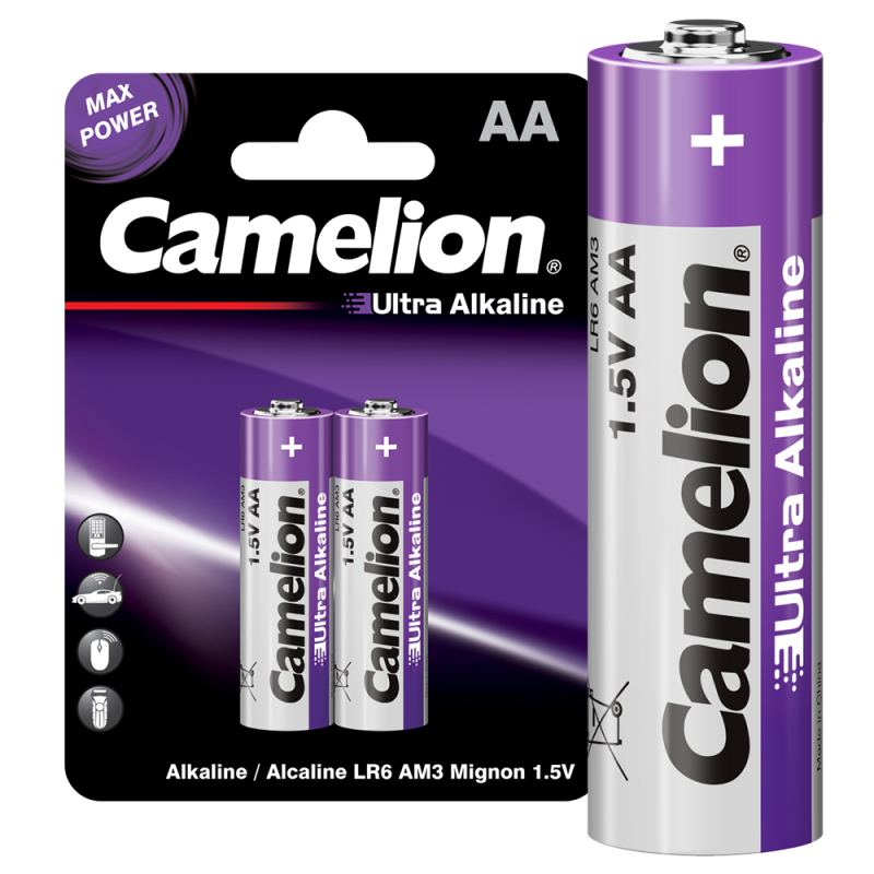 элемент питания алкалиновый aa/lr6 1.5в ultra bl-2 (уп.2шт) camelion 14982 от BTSprom.by