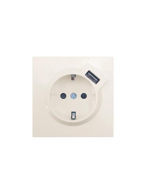 розетка 1-мест. с/з+usb разъем сп zima ip20 слон. кость lezard 704-9088-181 от BTSprom.by