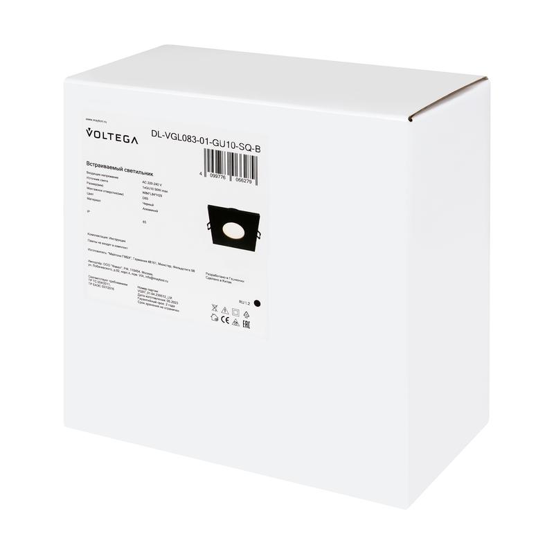  Светильник 270 10Вт GU10х1 IP65 встраив. Voltega DL-VGL083-01-GU10-SQ-B фото в каталоге от BTSprom.by