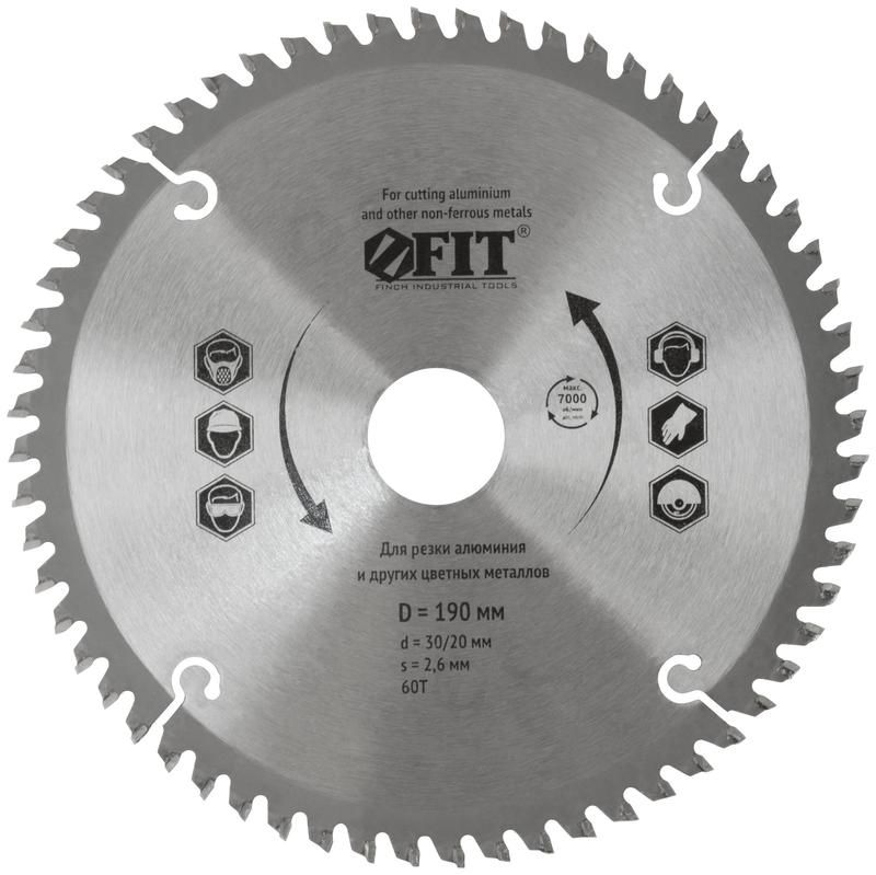 диск пильный для циркулярных пил по алюм. 190х30/20х60t fit 37788 от BTSprom.by