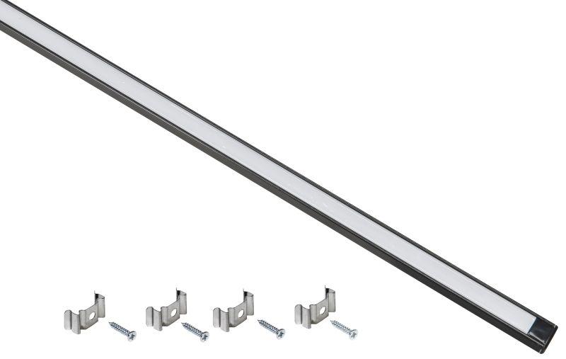 профиль для led ленты 1607 прямоугольный компл. аксессуаров алюм. опал черн. (дл.2м) iek lsadd1607-set1-2-n1-1-k02 от BTSprom.by
