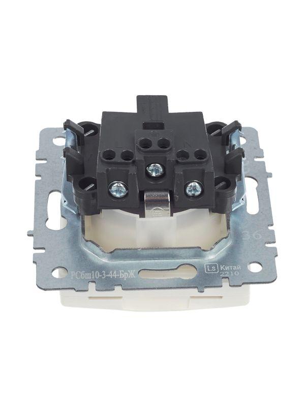  Розетка BRITE РСбш10-3-44-БрЖ 16А IP44 с заземл. защ. шторки с крышкой механизм жемчуж. IEK BR-R16-16-44-K36 фото в каталоге от BTSprom.by
