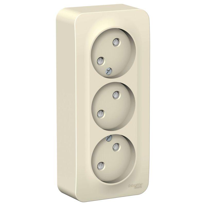 розетка 3-м оп blanca 16а ip20 250в без заземл. защ. шторки с изолир. пластиной молоч. se blnra001312 от BTSprom.by